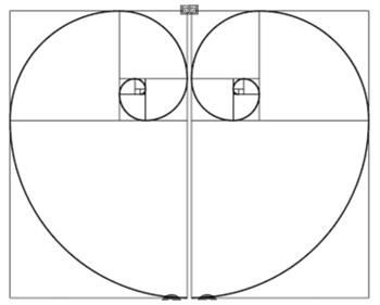Srdce - Fibonacciho spirály